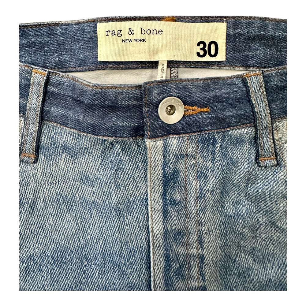 Rag & Bone Blue Patchwork High-Waisted Jeans - Si… - image 2